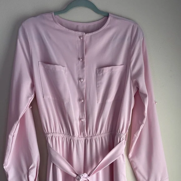 Amazon Pink Long-Sleeve Jumpsuit - Picture 3 of 4